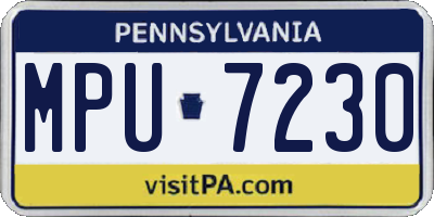 PA license plate MPU7230