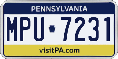 PA license plate MPU7231