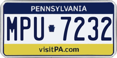 PA license plate MPU7232