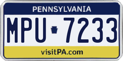 PA license plate MPU7233