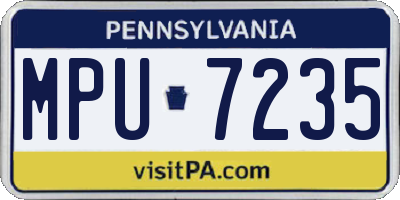 PA license plate MPU7235