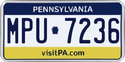 PA license plate MPU7236