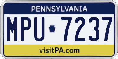 PA license plate MPU7237