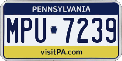 PA license plate MPU7239