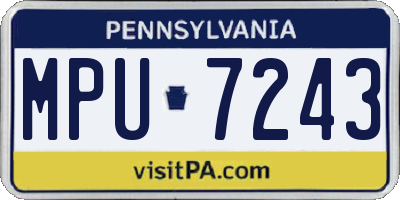 PA license plate MPU7243