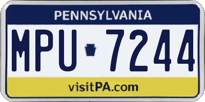 PA license plate MPU7244