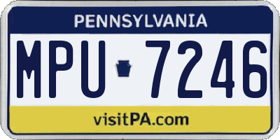 PA license plate MPU7246