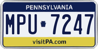 PA license plate MPU7247