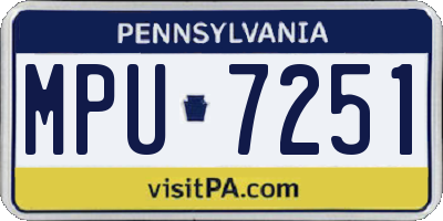 PA license plate MPU7251