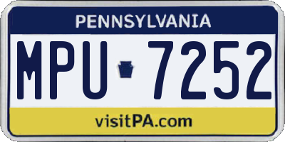 PA license plate MPU7252