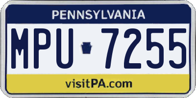 PA license plate MPU7255