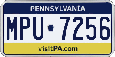 PA license plate MPU7256