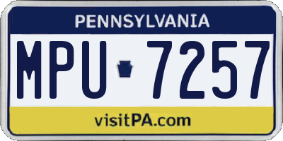 PA license plate MPU7257