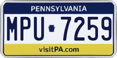 PA license plate MPU7259