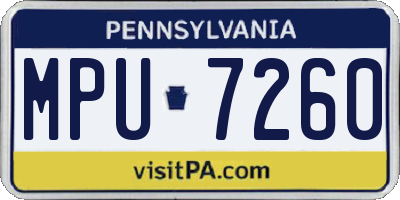 PA license plate MPU7260