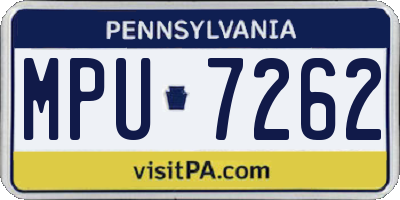 PA license plate MPU7262
