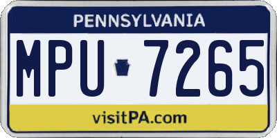 PA license plate MPU7265
