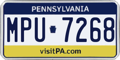PA license plate MPU7268