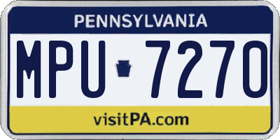 PA license plate MPU7270