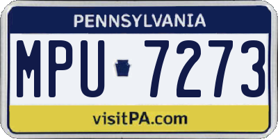 PA license plate MPU7273