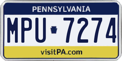 PA license plate MPU7274