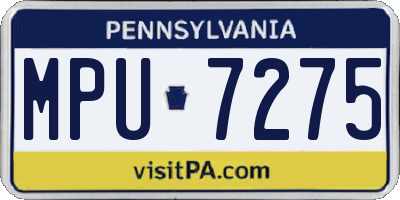 PA license plate MPU7275