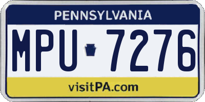 PA license plate MPU7276