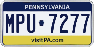 PA license plate MPU7277