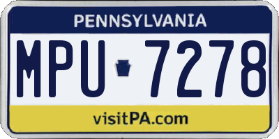 PA license plate MPU7278