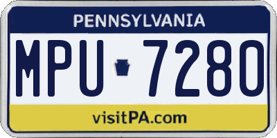 PA license plate MPU7280