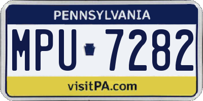 PA license plate MPU7282