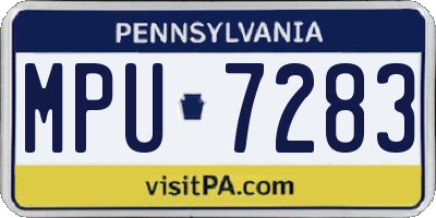 PA license plate MPU7283