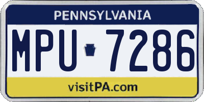 PA license plate MPU7286