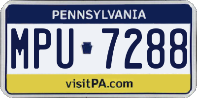 PA license plate MPU7288