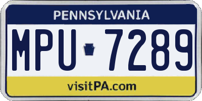 PA license plate MPU7289