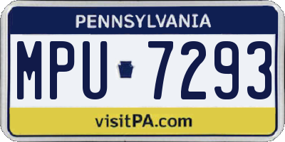 PA license plate MPU7293