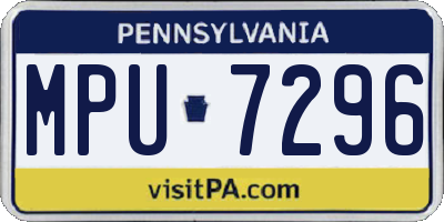 PA license plate MPU7296