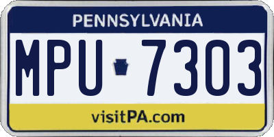 PA license plate MPU7303