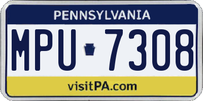 PA license plate MPU7308