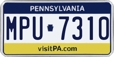 PA license plate MPU7310