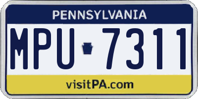 PA license plate MPU7311