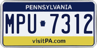 PA license plate MPU7312
