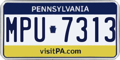 PA license plate MPU7313