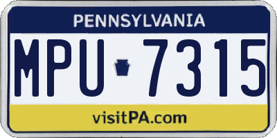 PA license plate MPU7315
