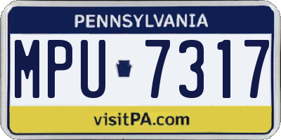 PA license plate MPU7317