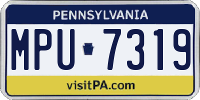 PA license plate MPU7319