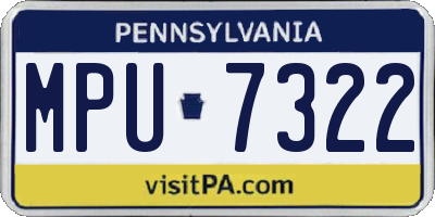 PA license plate MPU7322