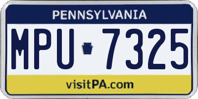 PA license plate MPU7325
