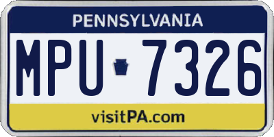 PA license plate MPU7326