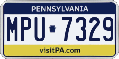 PA license plate MPU7329